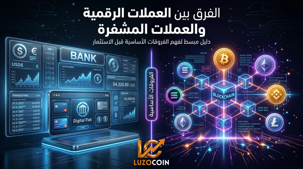 الفرق بين العملات الرقمية والمشفرة دليل 2026 الشامل